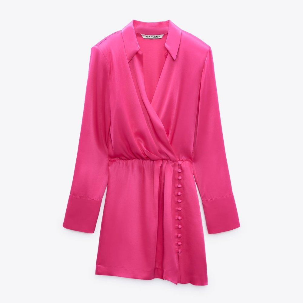 ZARA NWT Buttoned Wrap Mini Dress